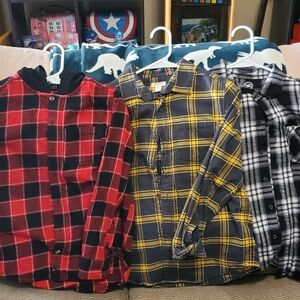 Boy's Plaid Flannel Shirt - Red, Yellow, and Black